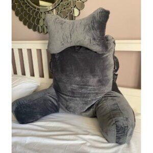 New Extra Large 31" Bed Rest Pillow with Detachable Neck Roll & Arms For Reading